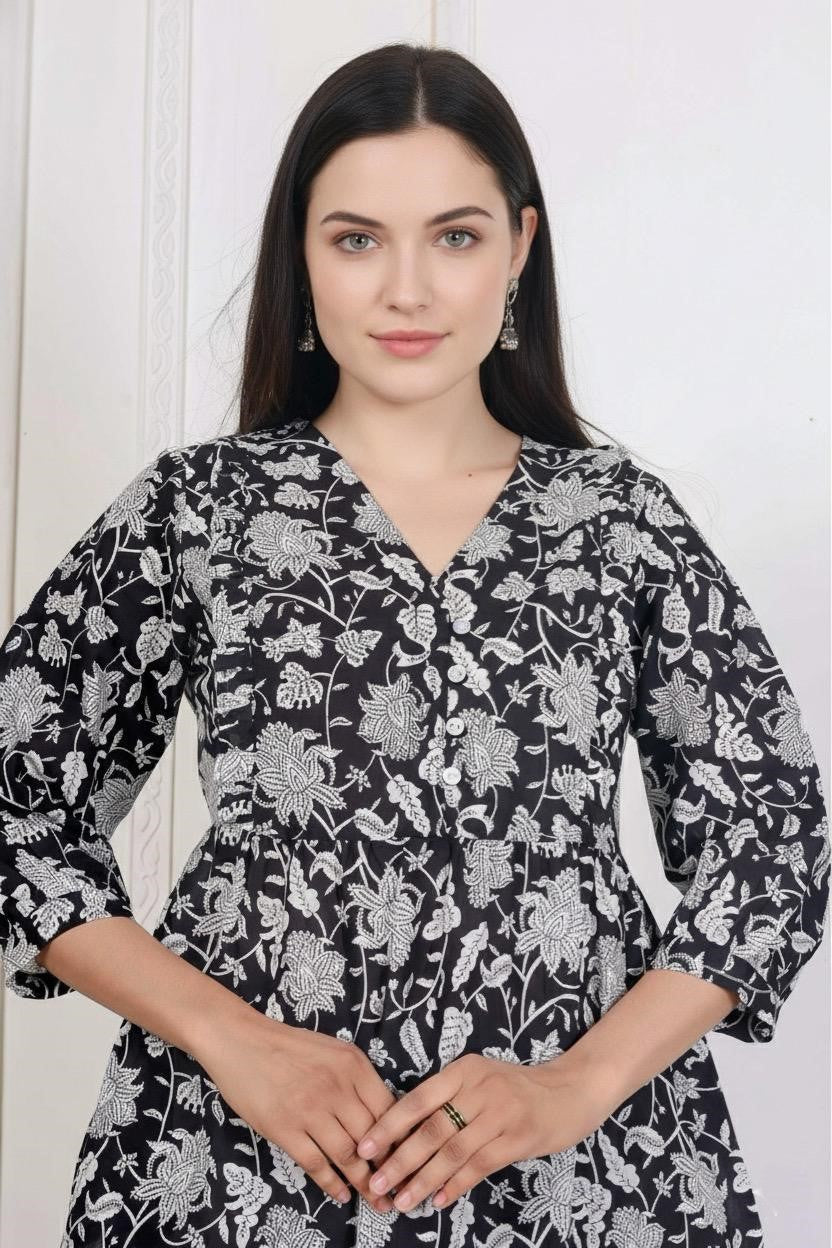 Women Floral Print Cotton Top