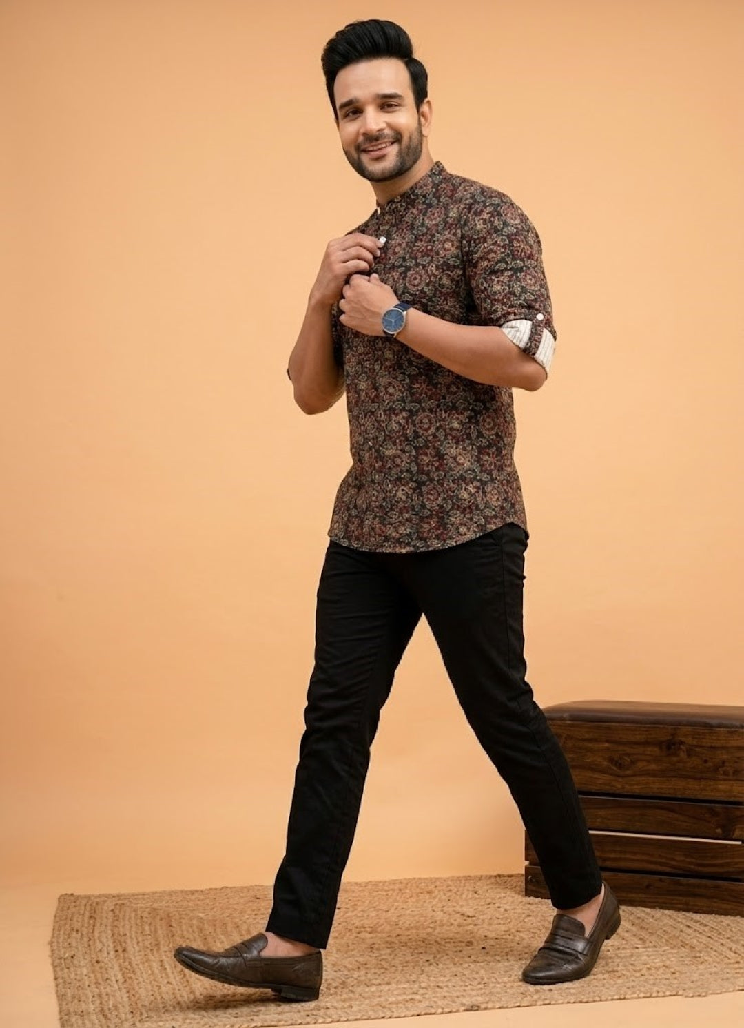 Men Thread Work Multi color Kurta