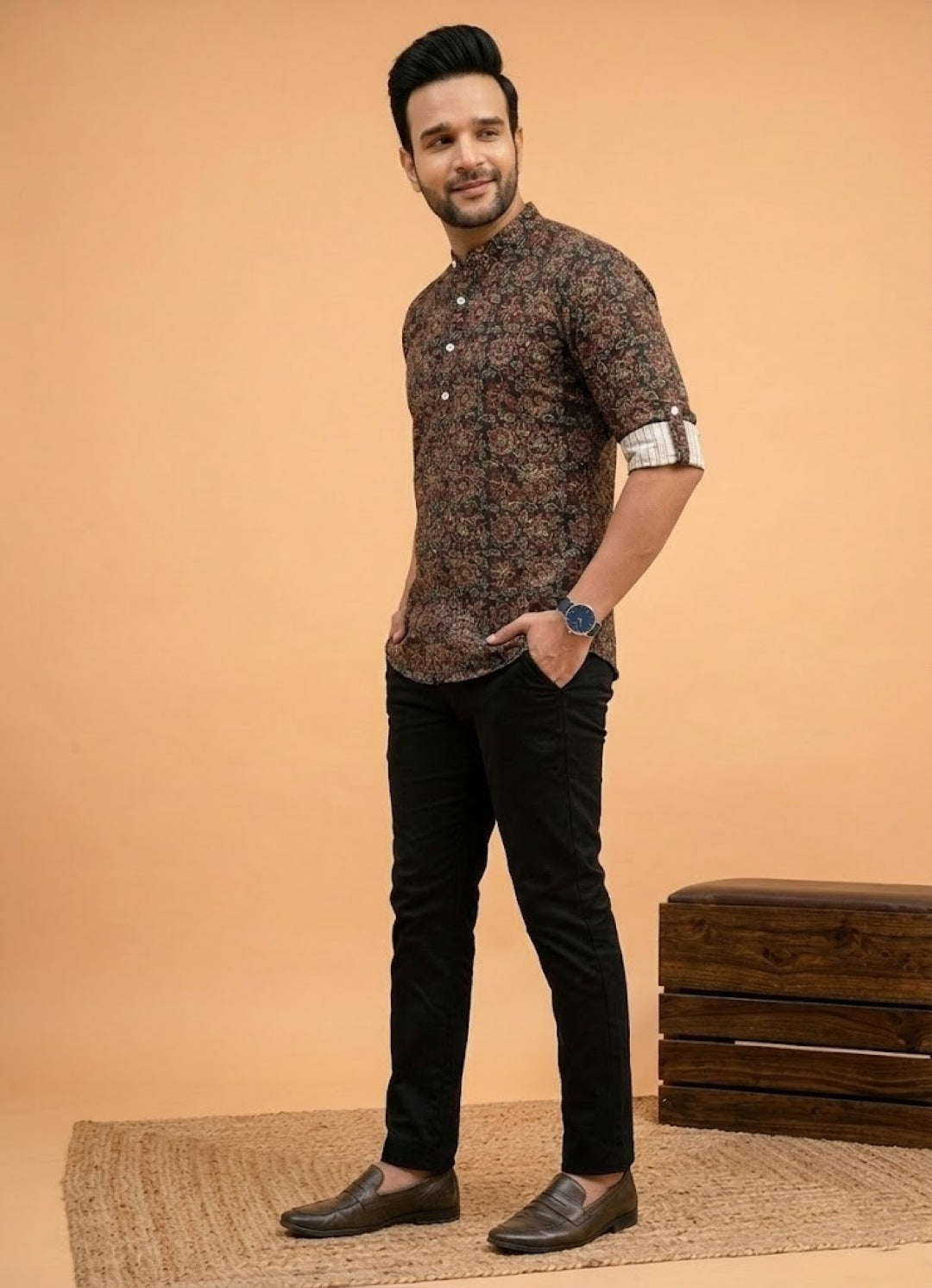 Men Thread Work Multi color Kurta