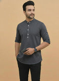 Men Striped Thread Work Kurta