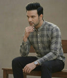 Checked Thread Work Pathani Cotton Kurta