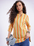 Women Striped Cotton Top Multy Color