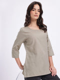 Women Cotton Top Grey Color