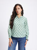 WOMEN FLORAL TOP GREEN
