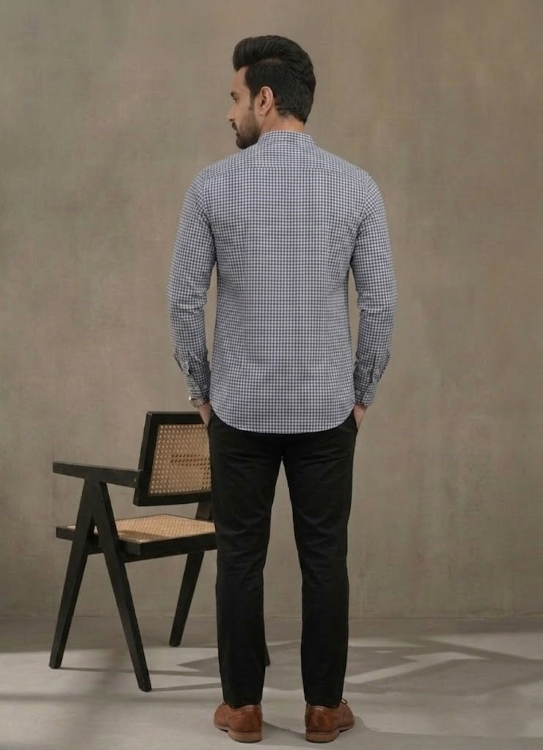 Men Striped Thread Work Handloom Pathani Kurta