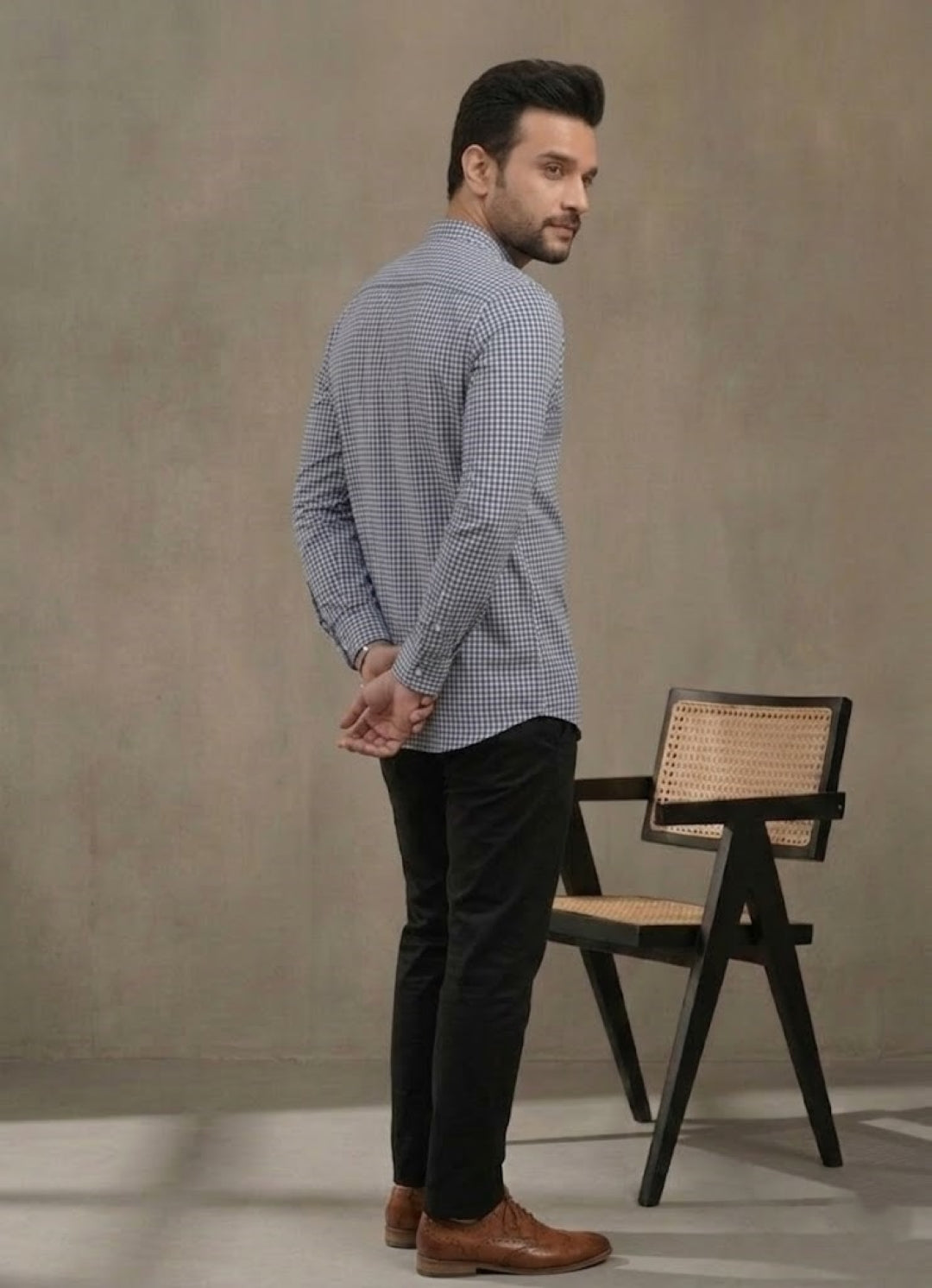 Men Striped Thread Work Handloom Pathani Kurta