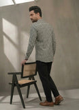 Men Checked Thread Work Pathani Kurta