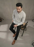 Men Checked Thread Work Handloom Pathani Kurta