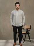 Men Checked Thread Work Handloom Pathani Kurta