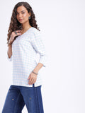 Women Checked Cotton Top