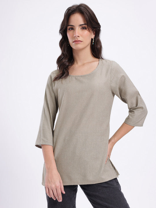 Women Cotton Top Grey Color