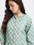 WOMEN FLORAL TOP GREEN