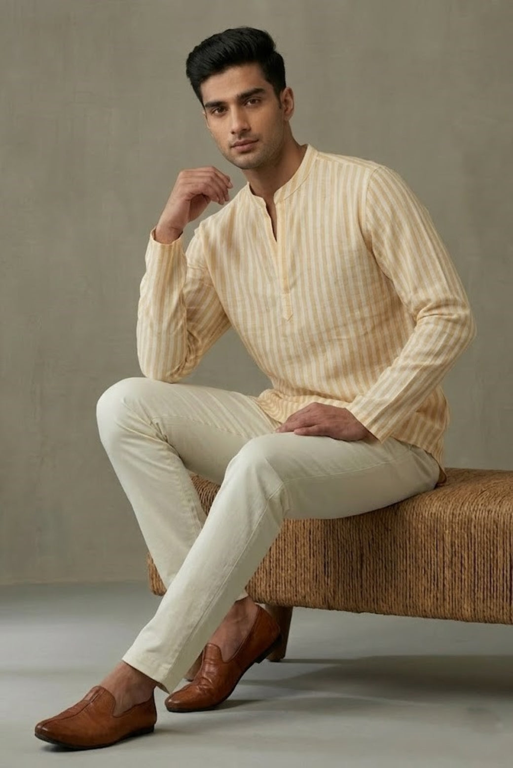 Men Yellow Kurta