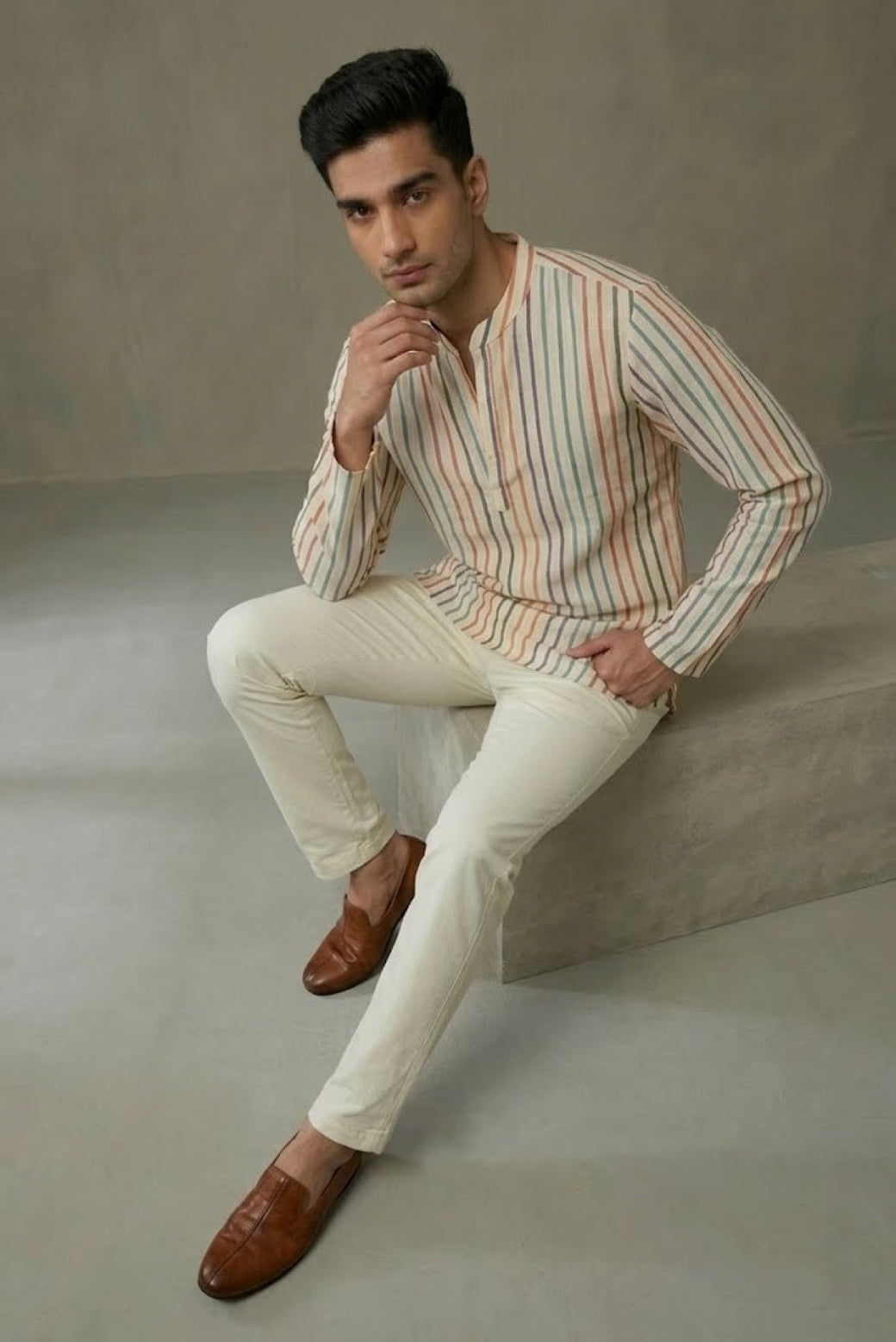 Men Multicoloured Kurta
