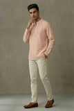 Men Orange Short Kurta