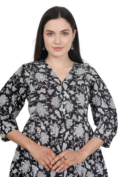 Combo of 2 WHITE And BLACK Cotton Flax Women Top