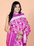 Bagru Block Print Cotton mulmul Sarees With Running Pink HS-5023