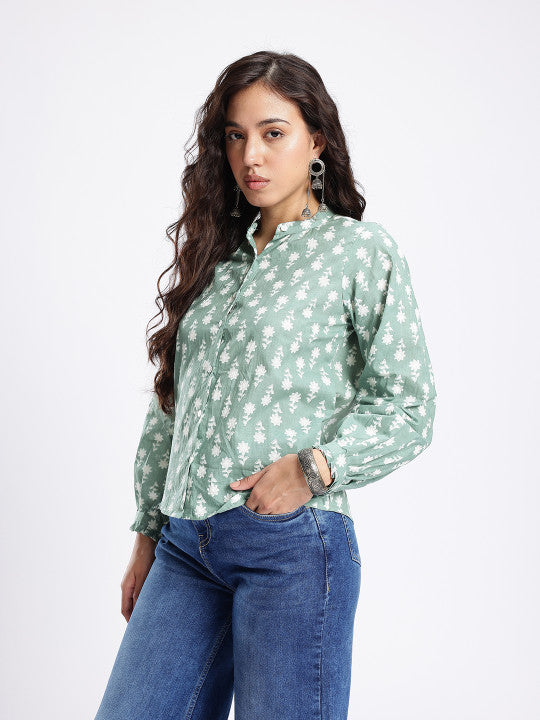 Combo of 2 Blue and GREEN Cotton Stripe Women Top