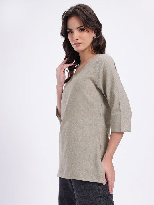 Women Cotton Top Grey Color