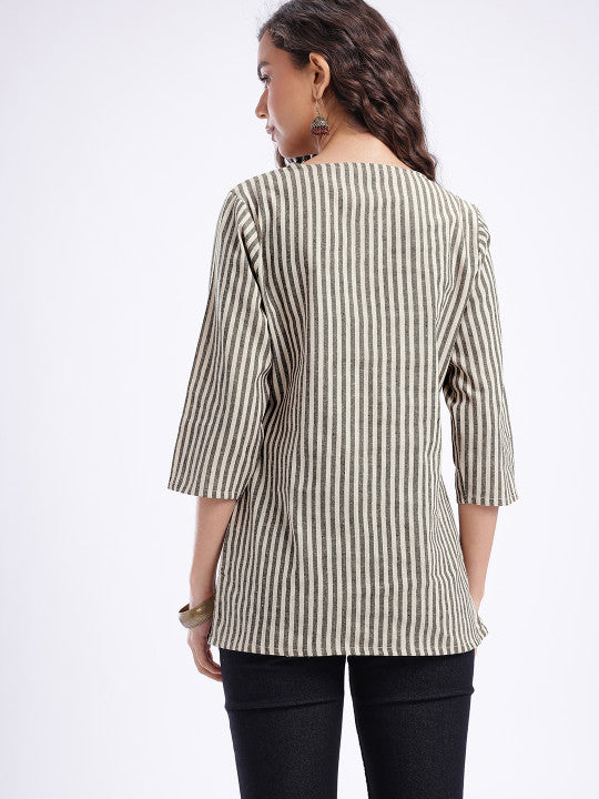 Women Striped Cotton Top