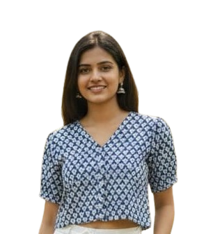 Combo of 2 BEIGE And BLUE Cotton Flax Women Top