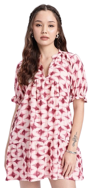 Combo of 2 BLUE And PINK Cotton Flax Women Top (15051-15001)