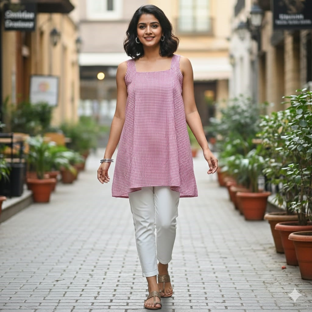 WOMENS SLEEVE LESS KURTI