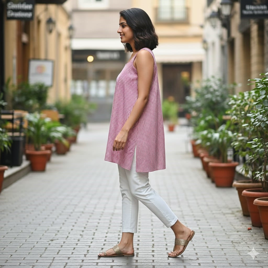WOMENS SLEEVE LESS KURTI