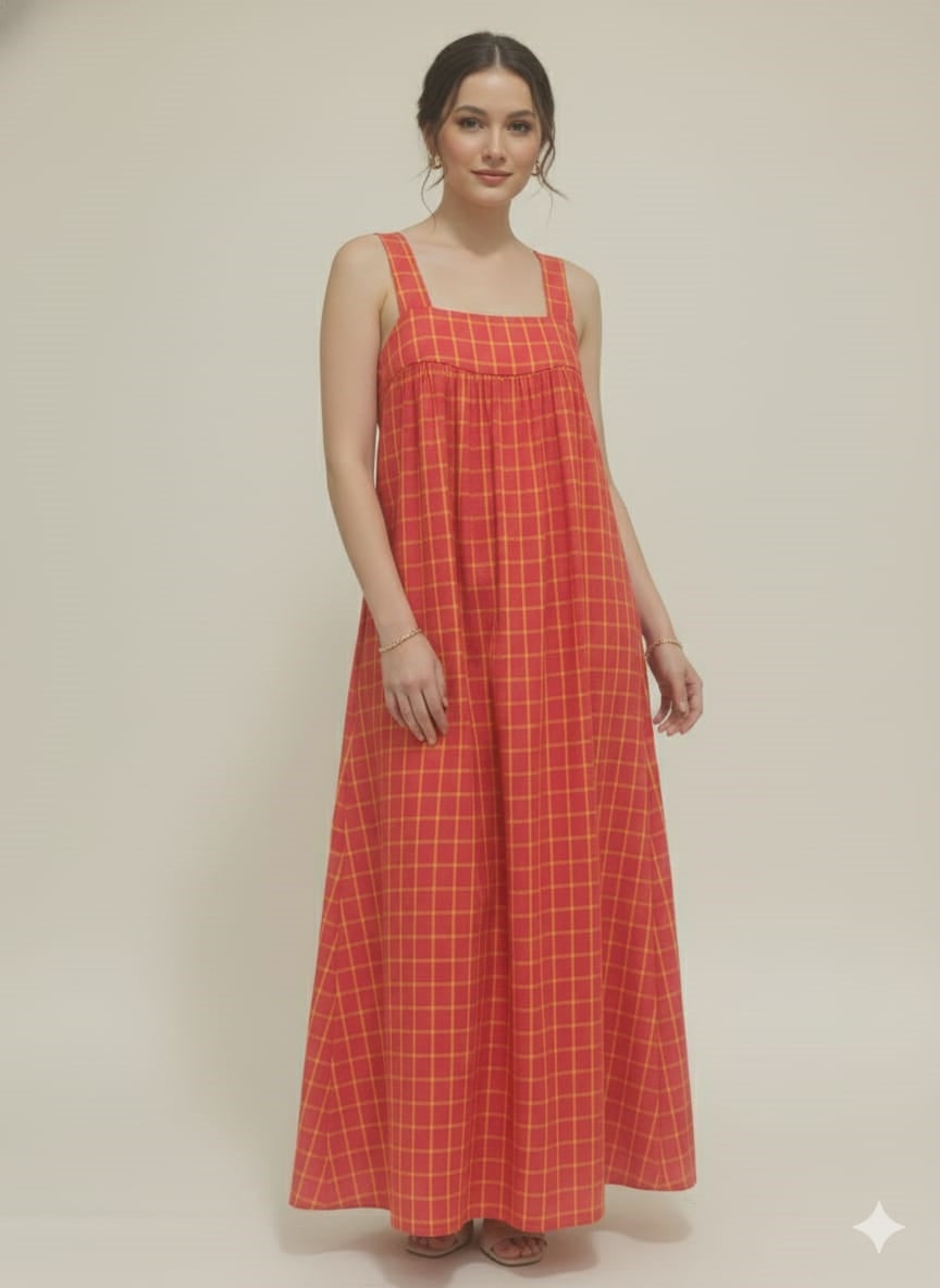 WOMEN SLEEVE LESS KURTI RED COLOR