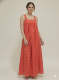 WOMEN SLEEVE LESS KURTI RED COLOR