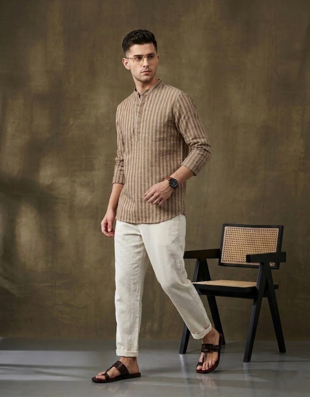 Men Brown Kurta