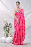 Bagru Block Print Cotton mulmul Sarees With Running Blouse