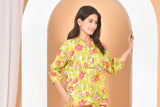 Women Olive Green Printed Top T-13