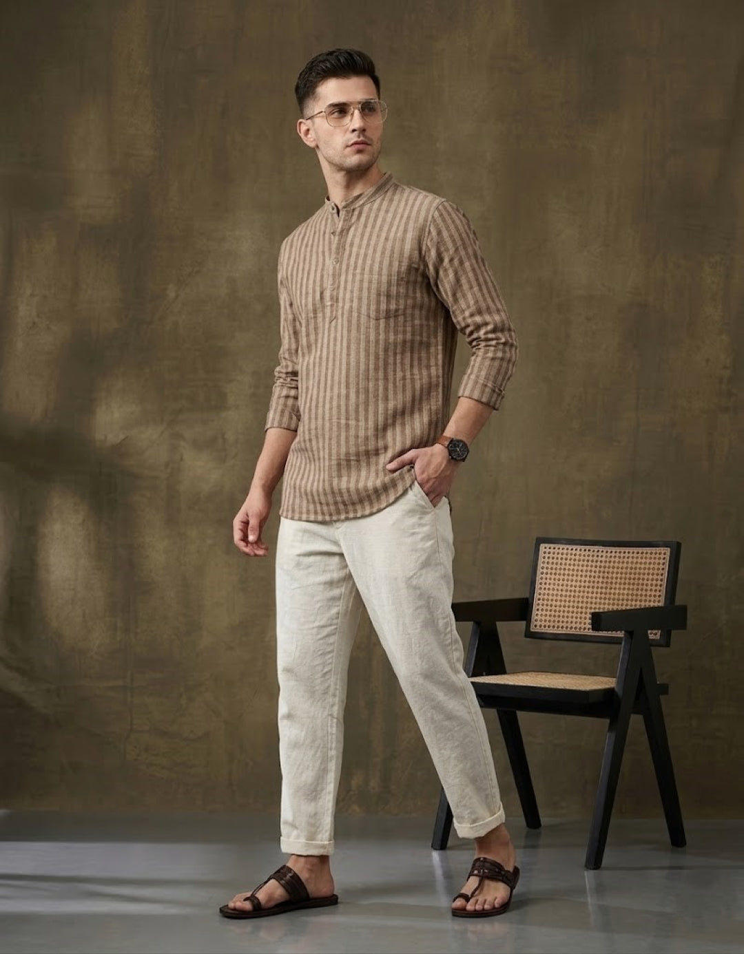 Men Brown Kurta