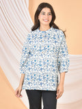 Women White Sky blue Top T-02