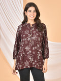 Women Brown printed Top T-04