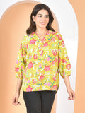 Women Olive Green Printed Top T-13