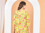 Women Olive Green Printed Top T-13