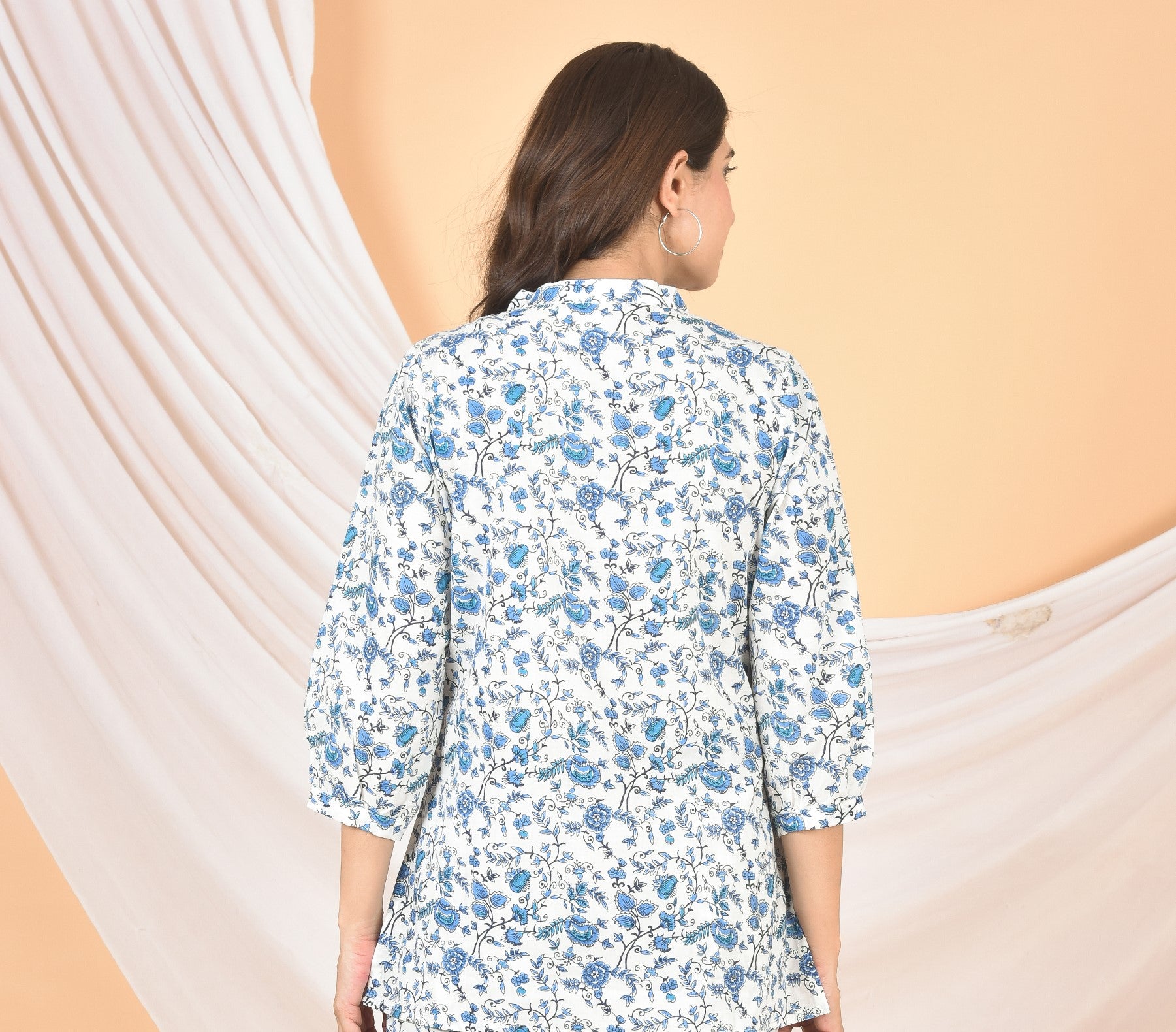 Women White Sky blue Top T-02