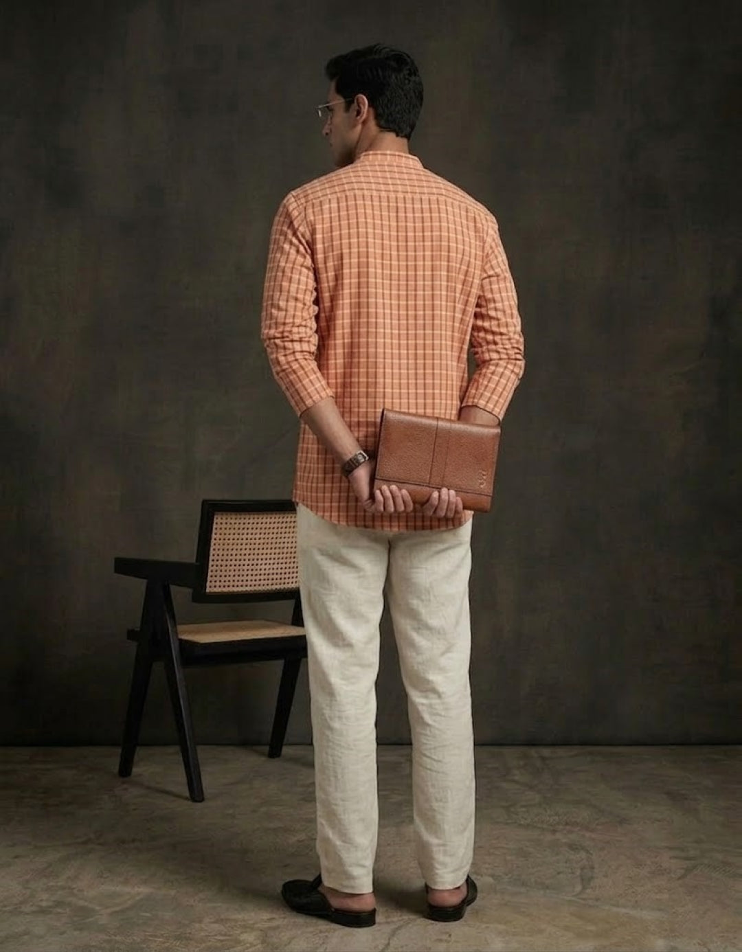 Men Orange Kurta