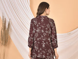 Women Brown printed Top T-04