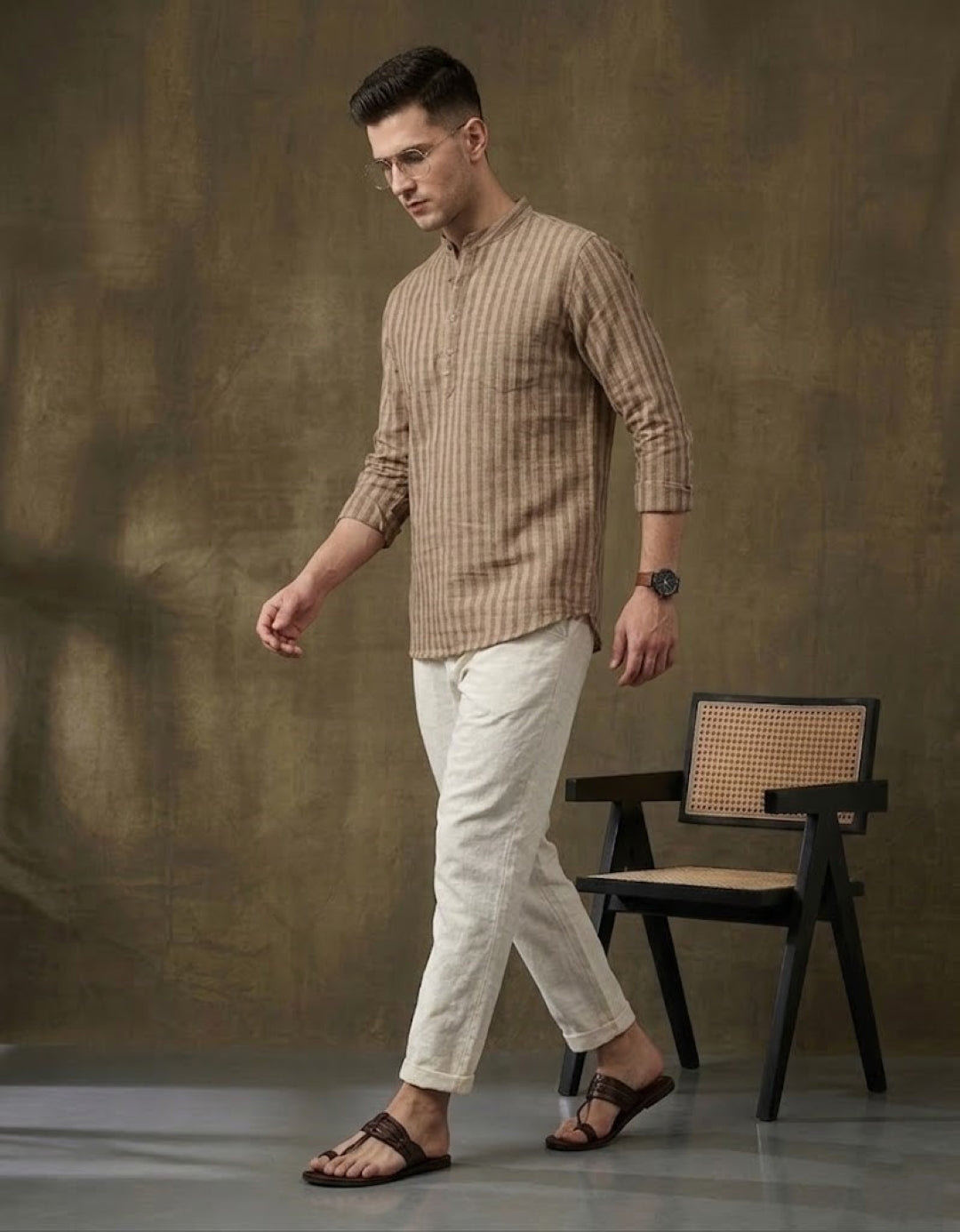 Men Brown Kurta
