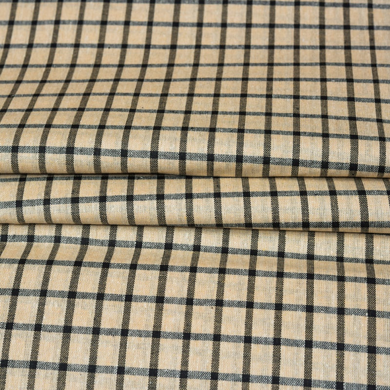 Black White Stripe Cotton Handloom Fabric