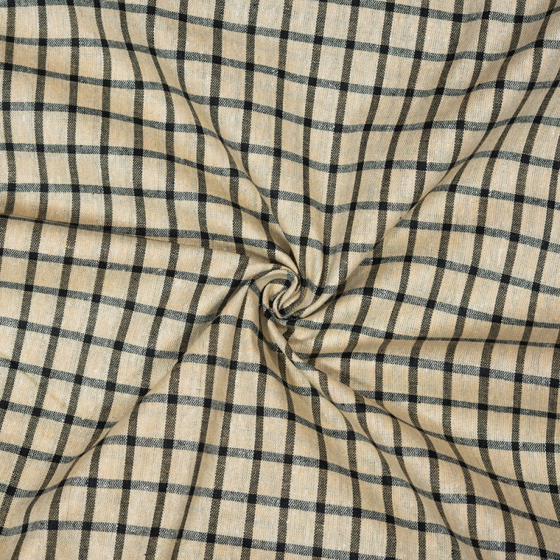 Black White Stripe Cotton Handloom Fabric