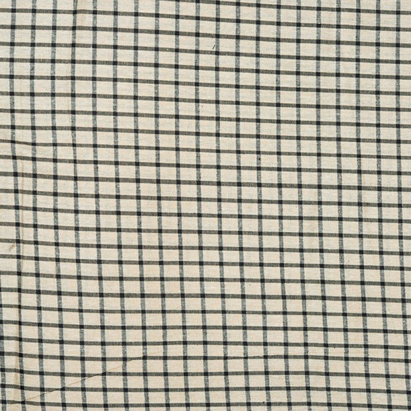 Black White Stripe Cotton Handloom Fabric