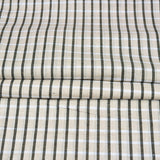 Beige Black Checks Cotton Handloom Fabric
