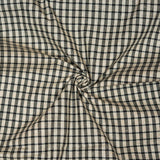 Beige Black Small Checks Cotton Handloom Fabric