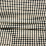 Beige Black Small Checks Cotton Handloom Fabric