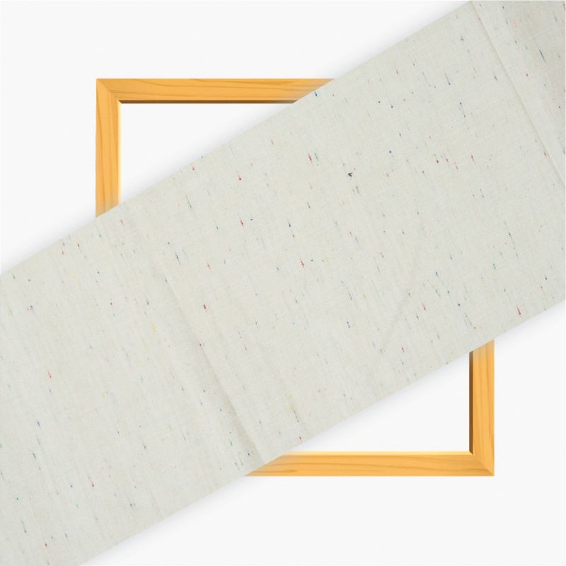 Beige Black Texture Cotton Handloom Fabric