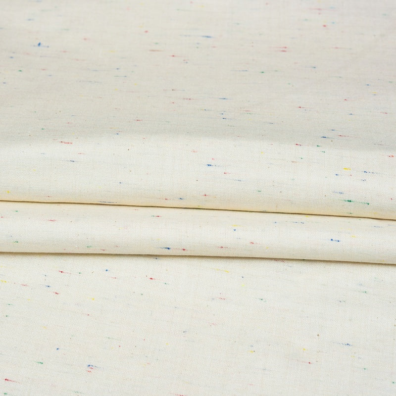 Beige Black Texture Cotton Handloom Fabric
